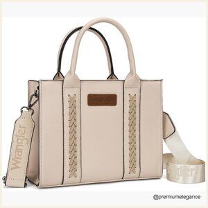 Medium Tote Bag with Adjustable Strap, Faux Leather, Quilted Western Satchel